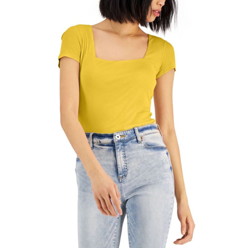 INC International Concepts Womens Ribbed Square Neck T-Shirt